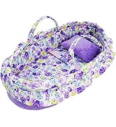 Lullaberry Cozy Dream Doll Bassinet - Baby Doll Portable Carrier - Fits for American Girl Dolls o...