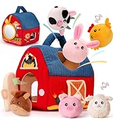 hahaland Baby Toys 6-12 Months - My First Mushroom House with Stuffed Jungle Animals, Rattle, Cri...