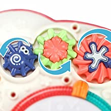 a close up of a toy with a bunch of toys on it.