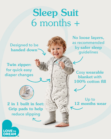 Love To Dream Swaddle Up Transition Bag, Large 8-11.5 kg, Grey, Snug Fit, Zip-Off Wings, 1.0 Tog ...