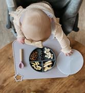 Moonkie Suction Plates for Babies & Toddlers | BPA-Free Weaning Plate with Lid | Silicone Divided...