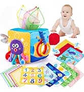 hahaland Baby Toys 6-12 Months - My First Mushroom House with Stuffed Jungle Animals, Rattle, Cri...