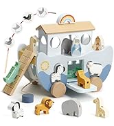 Joyreal Wooden Busy Board for Toddlers - Sensory Board Montessori Toys 1 2 3 Years Old Activity B...