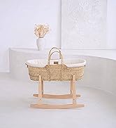 Clair de Lune | Dimple Grey Wicker Moses Basket with bedding | Includes mattress, Hood, Padded li...