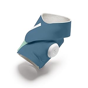 a smartphone with a medical device showing the app for the chest and wrist.