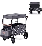 GYMAX Double Stroller Wagon, Portable Baby Strollers with 5-Point Harnesses, Adjustable Push Hand...