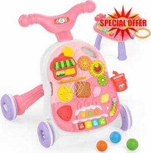 RKIDZ 2-in-1 Sit to Stand Walker and Educational Activity Table Ages 12 Months+