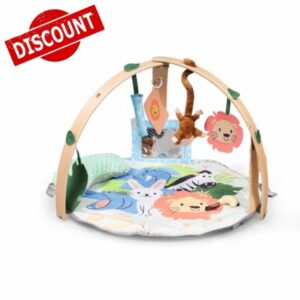 Bambino Premium Play Gym & Activity Mat Foldable Double Sided Wooden Arches Sensory Tummy Time Mat New Born to Toddle