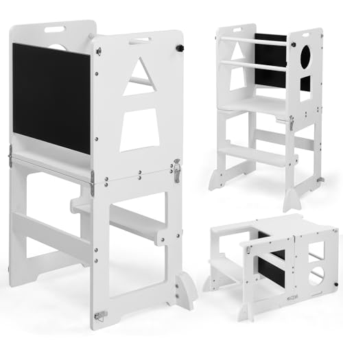 Wooden Toddler Step Stool Converts to Table & Chair