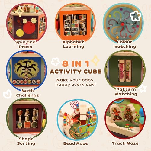 8 in 1 Montessori-Inspired Educational Toys with Bead Maze