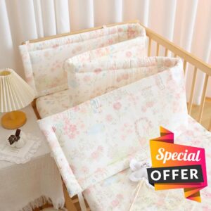 RZYW Adjustable Baby Cot Bumper Set & Headboard Protector Bed Side Guards for Baby/Toddler Cribs Cushion Side Protectors