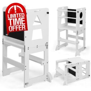 Bonnlo 3-in-1 Foldable Learning Tower with Chalkboard