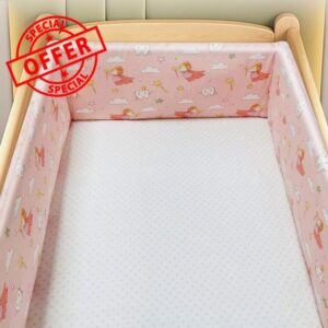 RZYW Headboard Padded Breathable Cot Bumper Bed Rail for Baby Breathable Crib Cot Protector Bumper All Round Bed Side Rails for Children