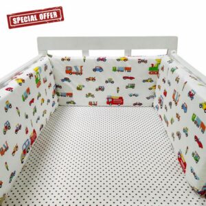 Breathable Safety Cot Bumper Bed Guard Set Airwrap Mesh Liner for Airflow Adjustable Ties Soft Padded Protectors Universal Fit for Cot and Adult Bed