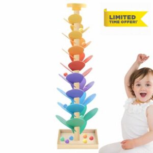 Music Tree Wooden Ball Drop Toy– Wooden Music Treee Rainbow Singing Tree Toys