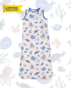 Organic Cotton Baby Sleeping Bag 3-12 Months | Sleeping Stars Sea World 3-12 Months 1.