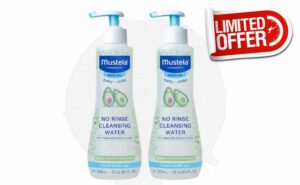 Mustela No-Rinse Cleansing Water 300ml (Pack of 2) – Gentle Baby Micellar Water for Face