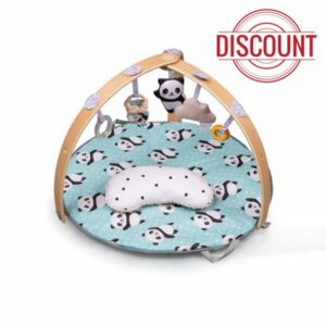 Bambino Foldable Reversible Play Mat Gym Mat Wooden Arches Detachable Cover for Newborn Babies & Toddlers
