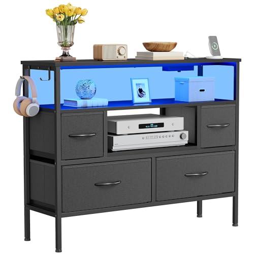 Fabric Chest with 4 Drawers & 2 Hooks