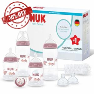 NUK First Choice Perfect Start Baby Bottles Set | 0-6 Months | 4 x Anti Colic Feeding Bottles (150ml