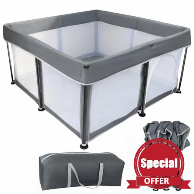 Baby Playpen Foldable with Mat 125x125cm Portable
