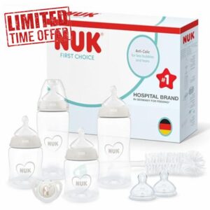NUK First Choice Perfect Start Baby Bottles Set | 0-6 Months | 4 x Anti Colic Feeding Bottles (150ml