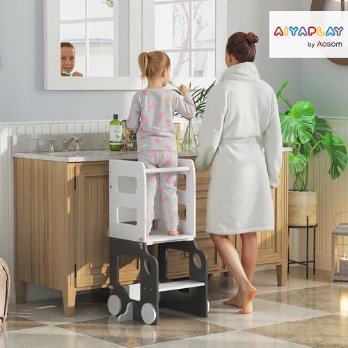 Foldable Toddler Step with Safety Rail