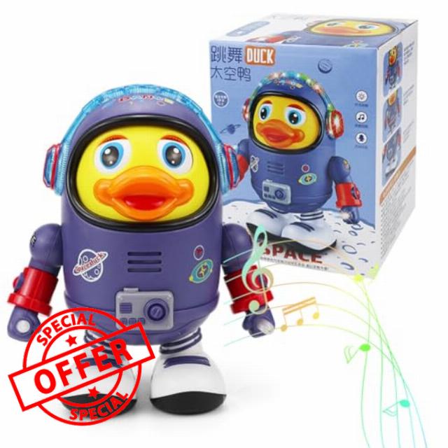 Dancing Astronaut Duck Toy with Music & LED Lights