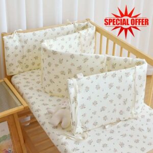 Bumper Cot Liner Airwrap Cot Bumper for Cot Bed Breathable Criball-In-One Baby Sets Cot Protector All Round Breathable Crib