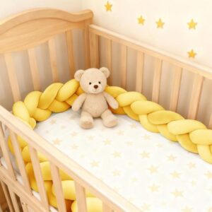 RZYW Cotton Bed All Round Protector for Room Braided Knotted Cushions Braided Toddler Bed Handmade Soft Knot Pillow