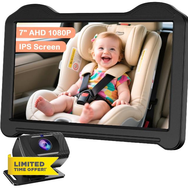 7-Inch Car Baby Camera for Seat: 1080P HD Rear Facing Camera for Backseat