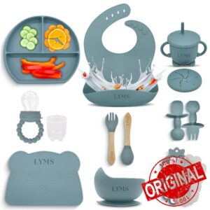 LYMS Baby Weaning Set 14pcs – Silicone Baby Feeding Set with Suction Plate