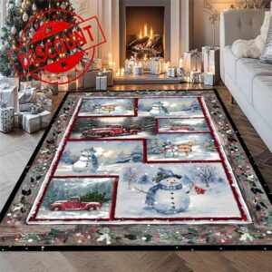Christmas Area Rugs 60x90cm Snowman Rugs Living Room