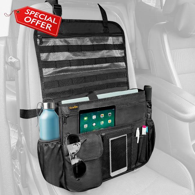 Car Storage Organiser – Front Seat Organiser & Back Seat Caddy with Multiple Pockets for Files