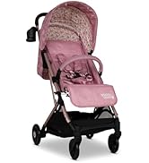 Olive green baby stroller shown from multiple angles, featuring a retractable canopy, large wheels, and adjustable handle. Stroller appears to have a sleek, modern design with sturdy construction.