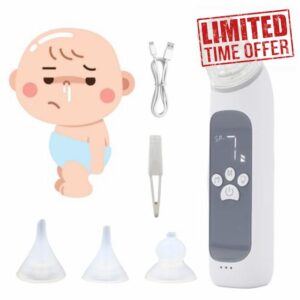 Baby Nasal Aspirator Rechargeable Electric Nasal Aspirator with 3 Suction Levels