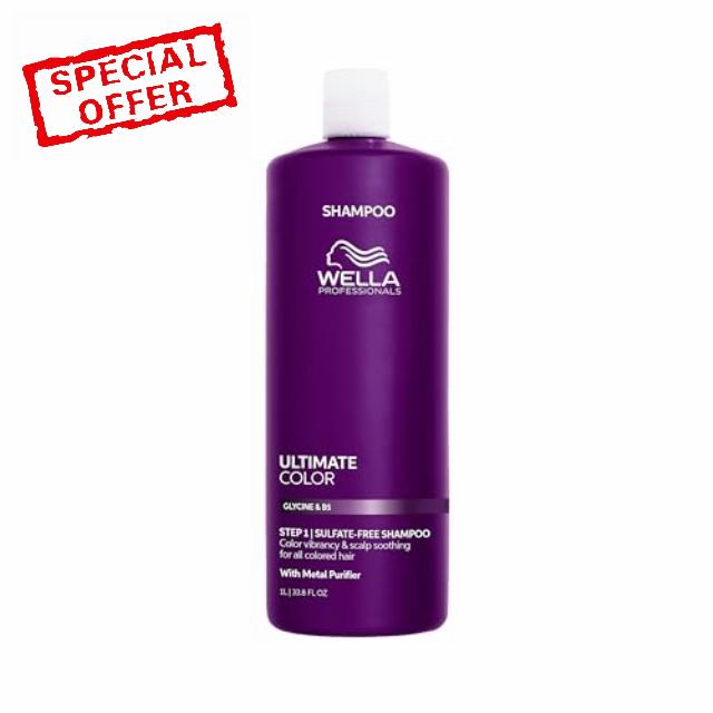 Wella Professionals Ultimate Color Sulphate-Free Shampoo For all Coloured Hair - Protects Hair Colour & Cleanses Scalp - With Glycine & Metal Purifie