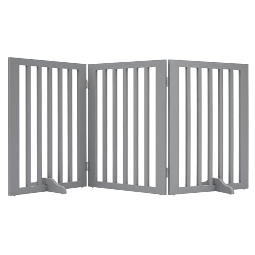 Freestanding Foldable Dog Gate Indoor with 2 Support Feet