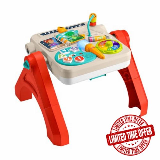 Fisher-Price Laugh & Learn 4-in-1 Activity Table and Art Easel with Educational Music for Boys and Girls Ages 6+ Months