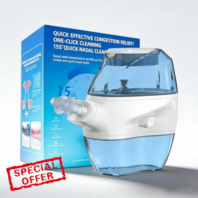Nasal Irrigation System - Saline Nasal Rinse Kit with 1 Nose Cleaner and 35 Salt Pods