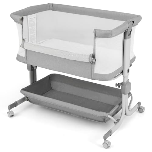 6-Level Heights Adjustable Bassinet with Mattress