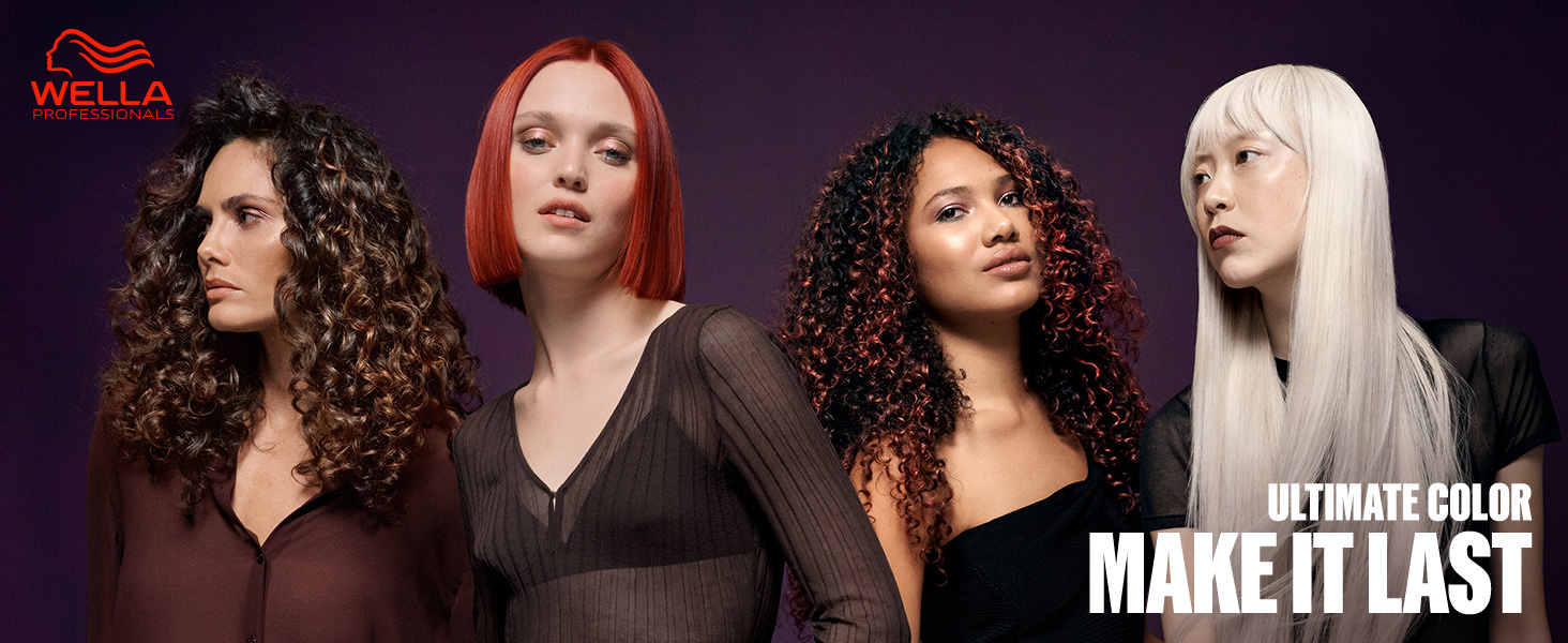 Text reads 'MAKE IT LAST'. Dark background promotional image showing diverse models with various hair styles including curly and straight textures.