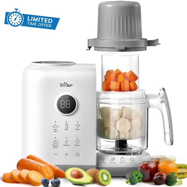 Bear Baby Food Blender with 18.5oz Dual-Layer Steam Baskets