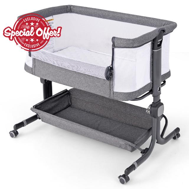 COSTWAY Baby Bedside Crib