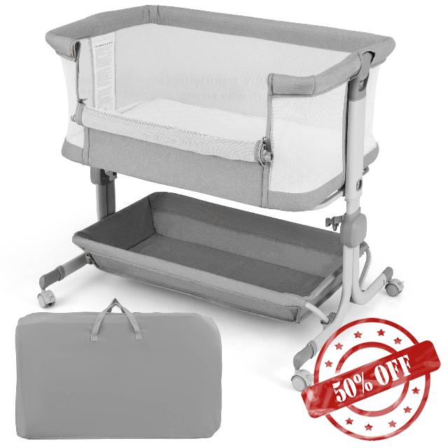 GYMAX Baby Bedside Crib