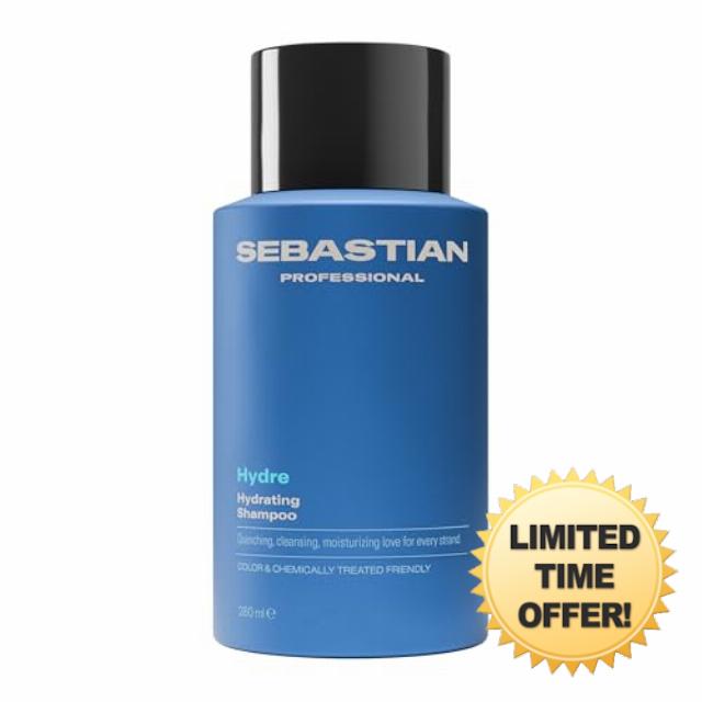 Sebastian Professional Hydre Hydrating Shampoo for Dehydrated Hair - Deep Moisture Hair Treatment for Dry Hair - Colour-Safe Formula (280ml)