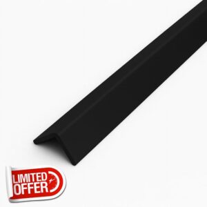 Black 1 Metre x 15 Pack UPVC Plastic Rigid Angle 40 x 40mm Corner Cover Trim