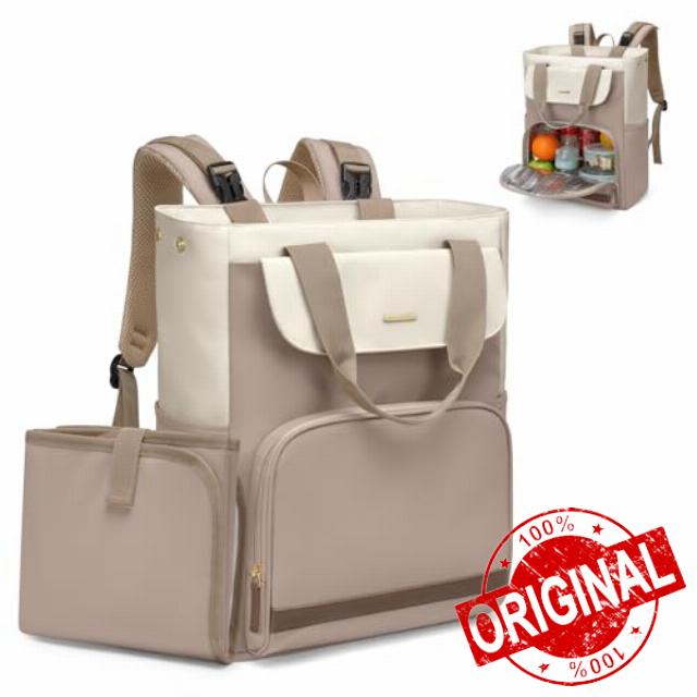 GOLF SUPAGS Diaper Bag Backpack with Portable Changing Pad 25L Baby Bag Insulated lunch box Backpack Fits 17.3" Laptop