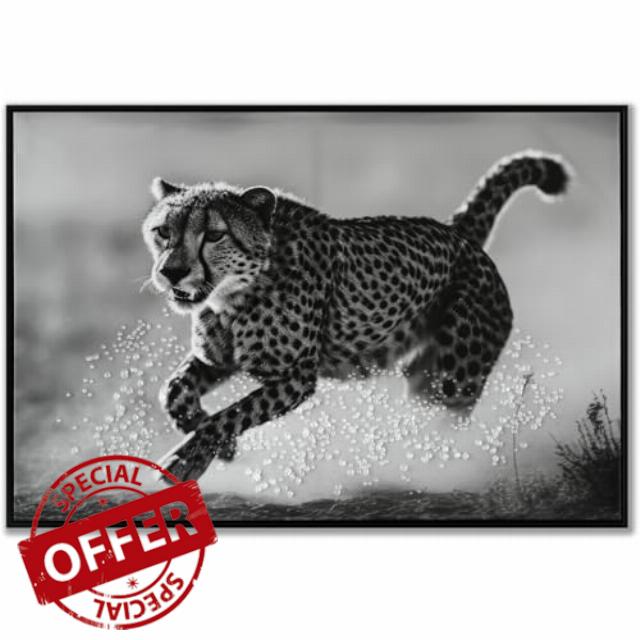 wilko Monochrome Cheetah Framed Print