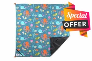 LittleLife Portable Travel Play Mat | Waterproof Playmat for Babies and Toddlers with Peg Points and Sand Pockets